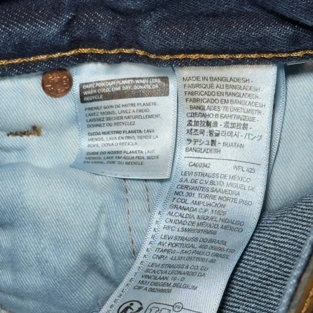 Levis Premium 555 Relaxed Straight Leg Jeans Mens 28x30 Dark Wash Indigo Blue